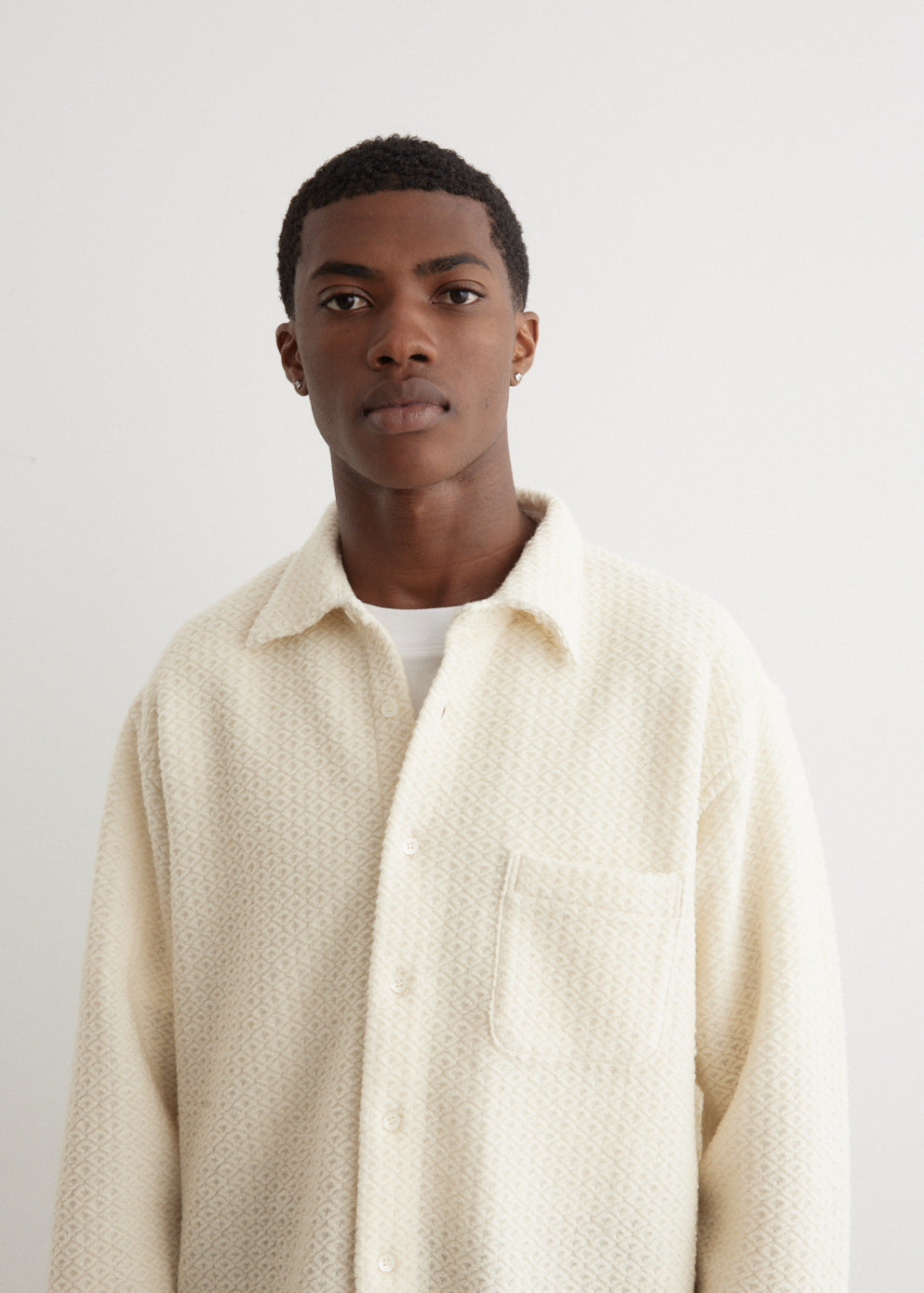 Regular Collar Waffle Shirt