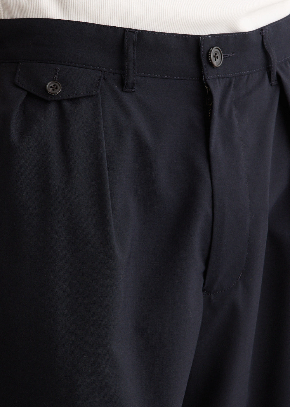 2 Pleats Wool Tropical Pants
