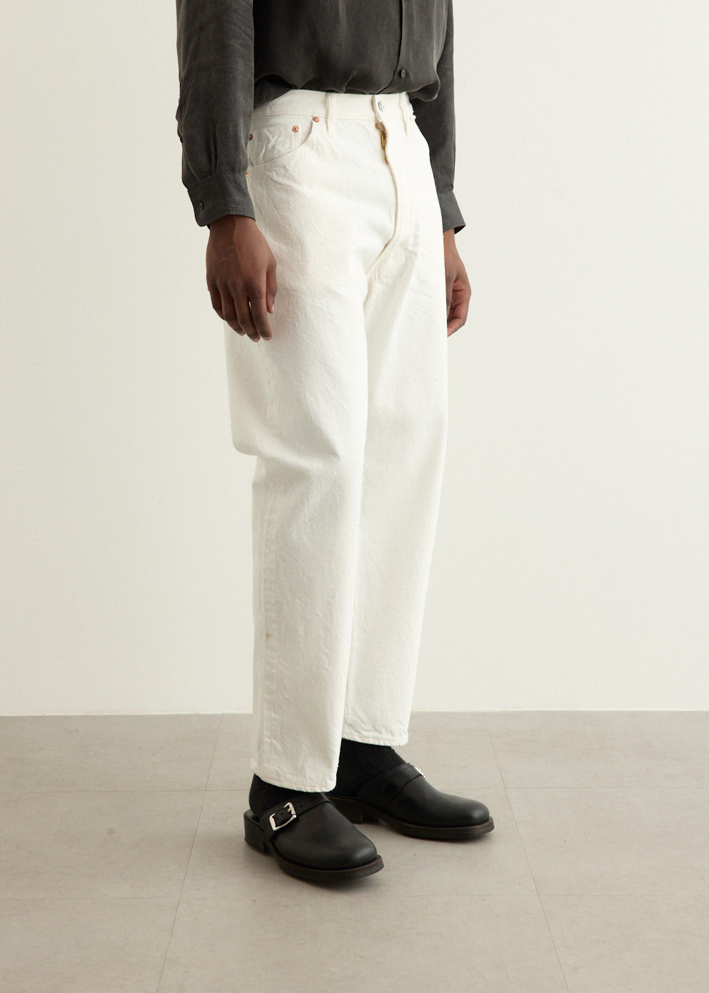 5P Zipper Front Denim Pants