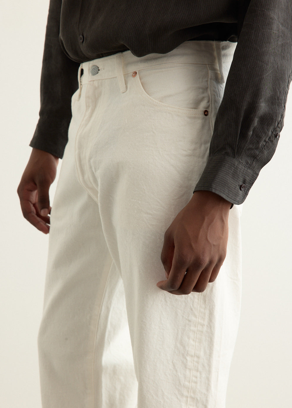 5P Zipper Front Denim Pants