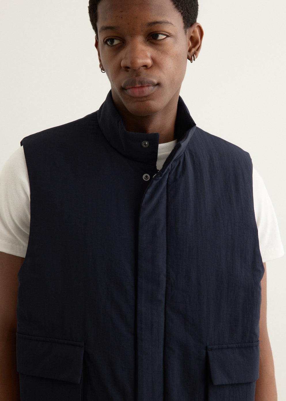 Stand Collar Padded Vest