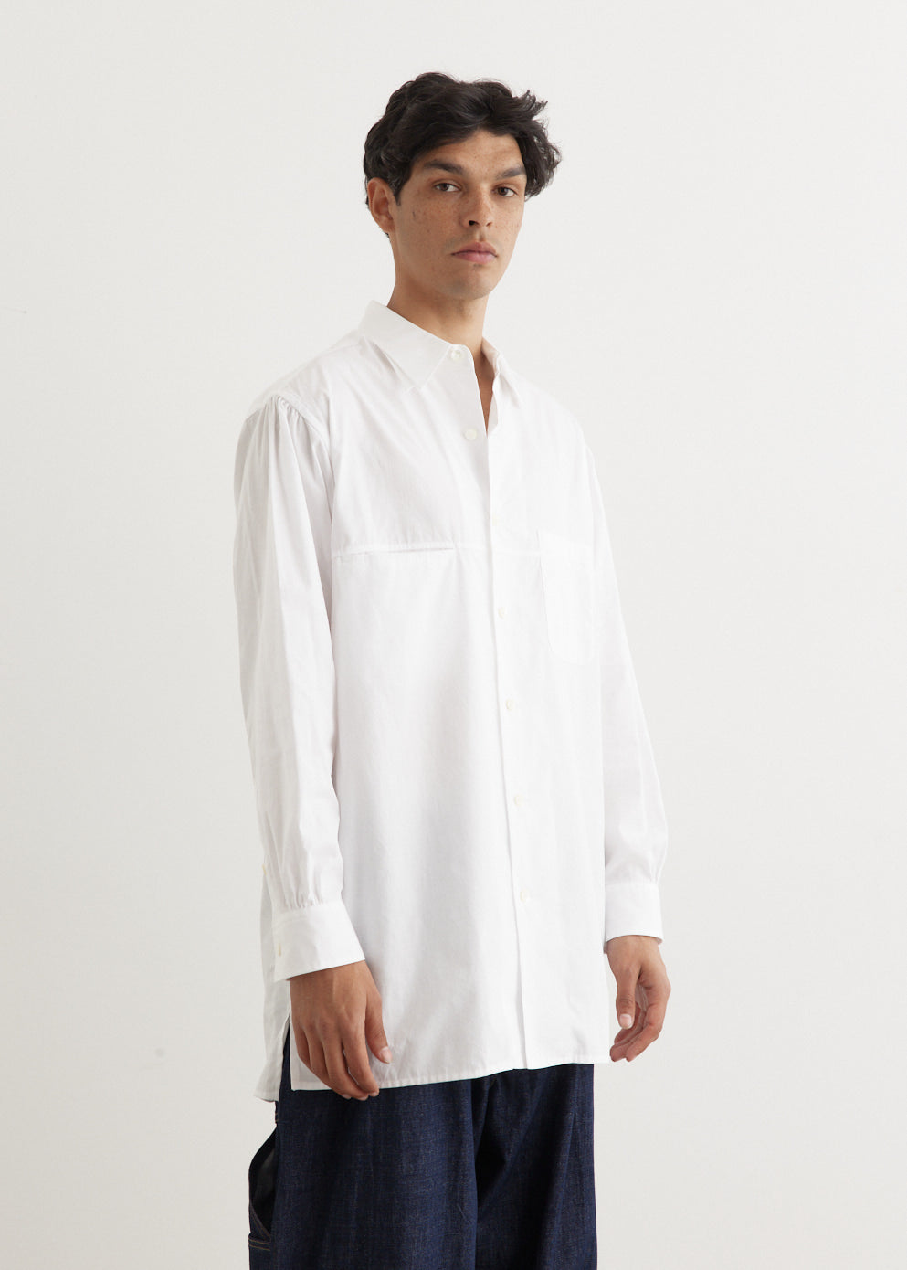 美品★ BIG POCKET NO COLLAR SHIRT Open Collar Short-Sleeve Shirt | UNIQLO US