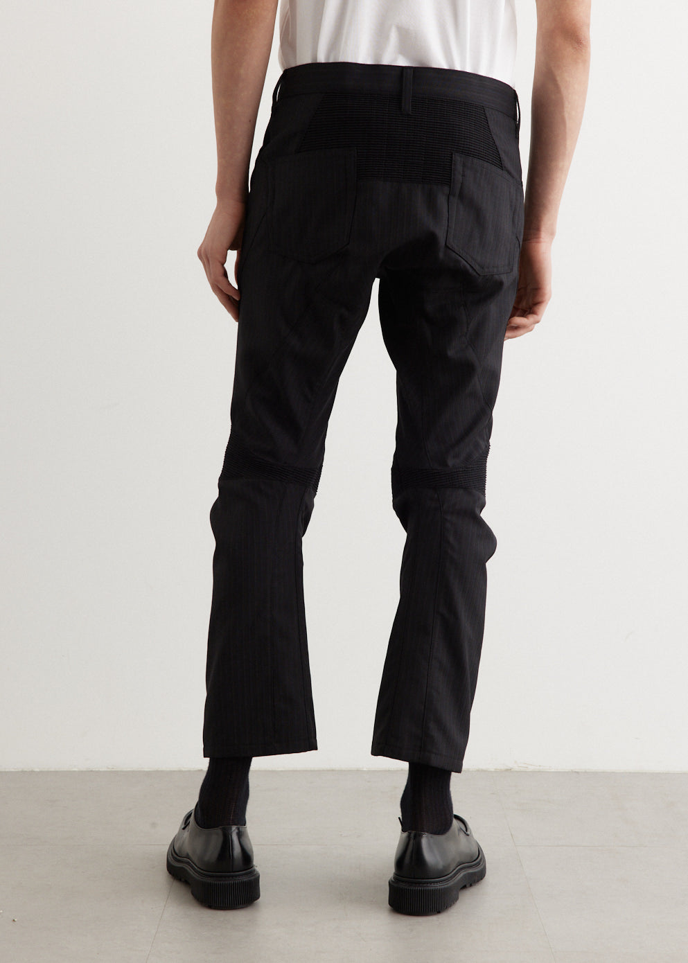 Articulated Wool Stripe Trousers