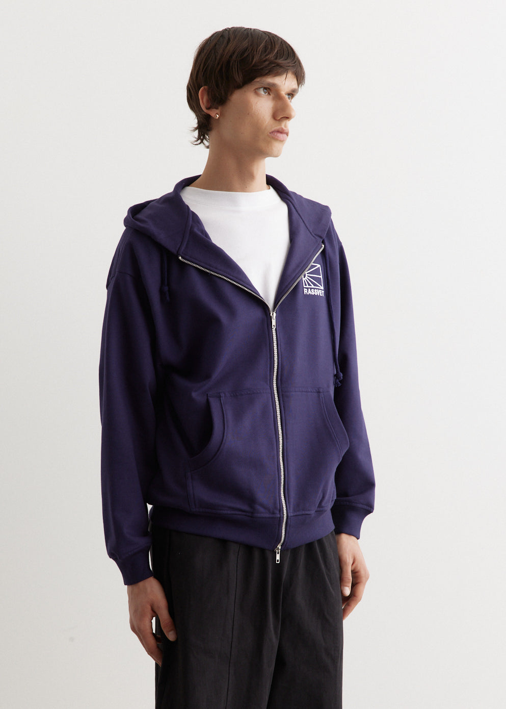 Logo Zipped Knit Hoodie