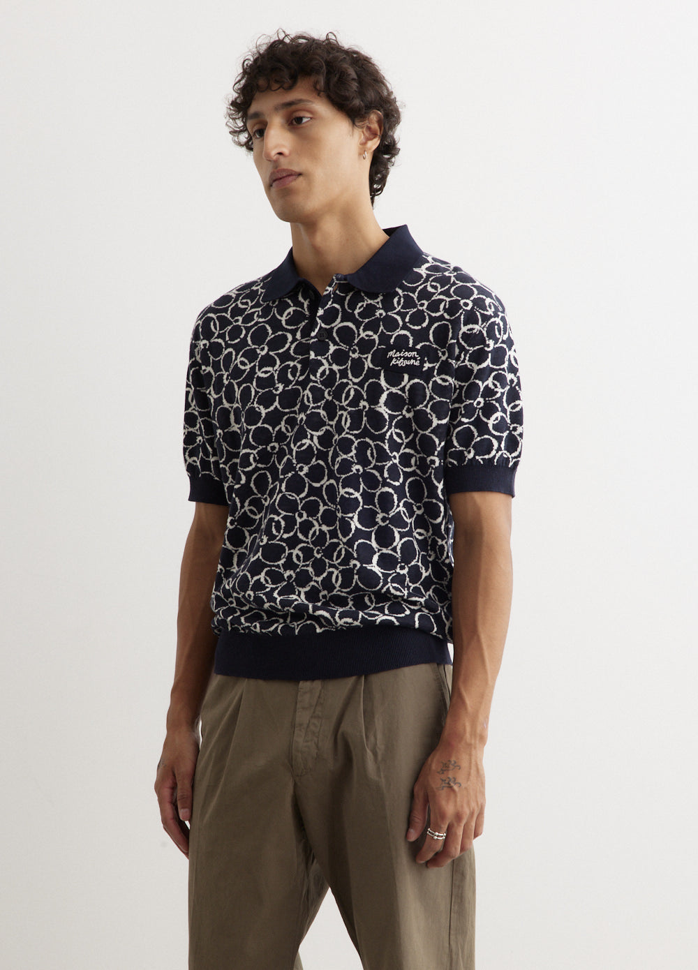 Abstract Daisy Jacquard Polo