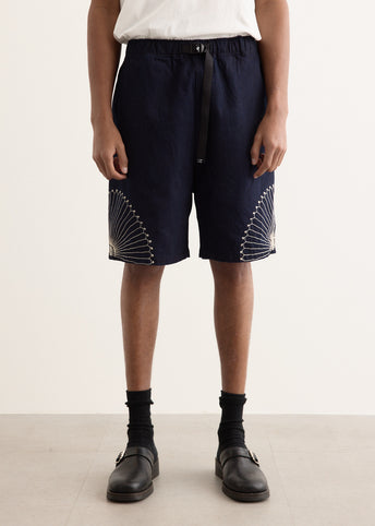 10oz IDG x IDG Denim Easy Shorts (FUROSHIKI Embroidery)
