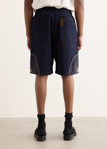 10oz IDG x IDG Denim Easy Shorts (FUROSHIKI Embroidery)