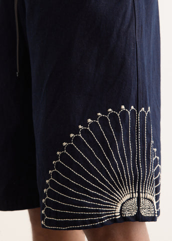 10oz IDG x IDG Denim Easy Shorts (FUROSHIKI Embroidery)