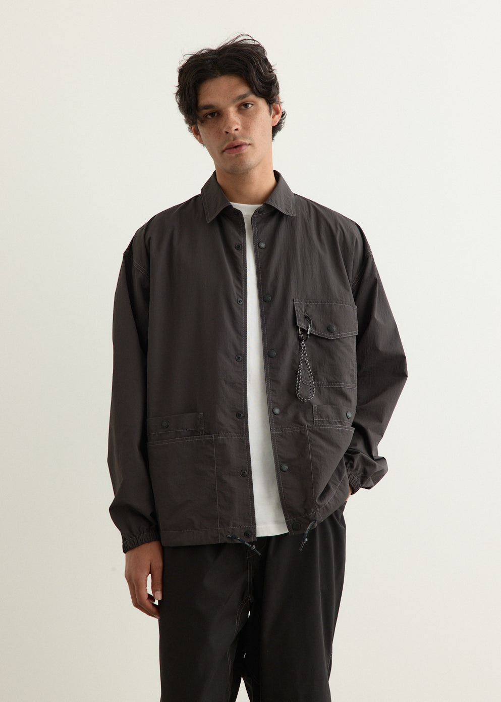 Crinkled Nylon Shirts Jacket