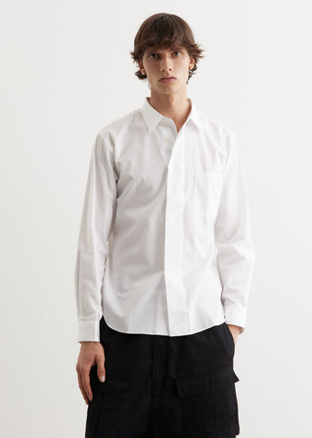 Wide Placket Broad Cotton Shirt