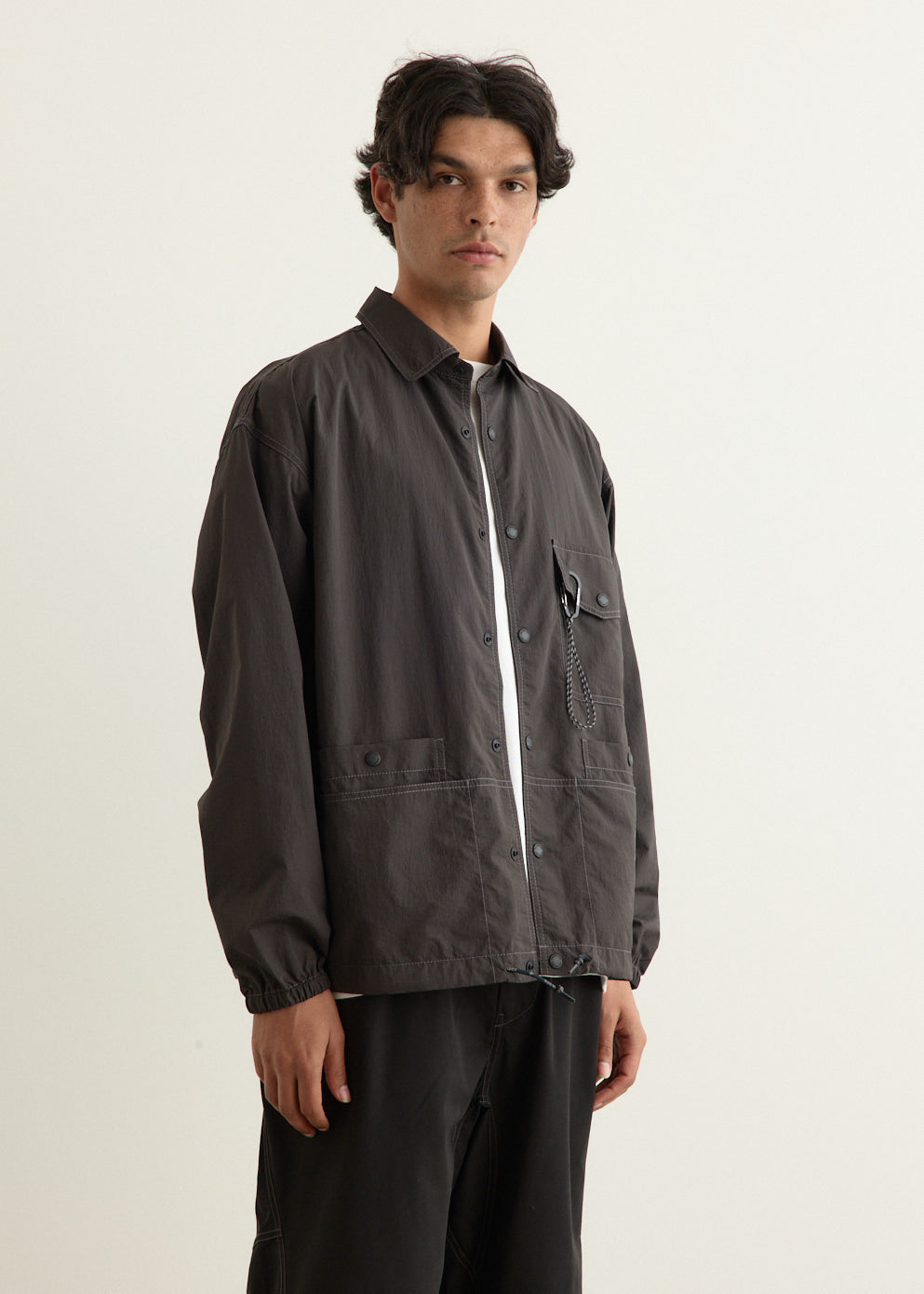 Crinkled Nylon Shirts Jacket