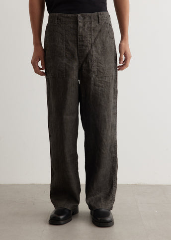 Sumi Dyed Linnen Summer Fatigue Pants