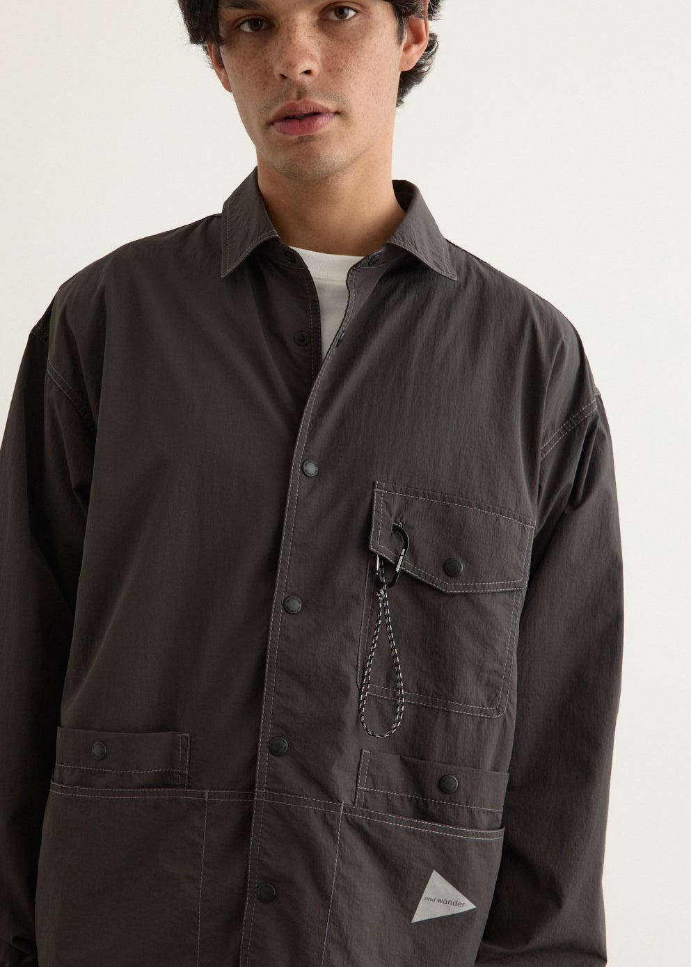 Crinkled Nylon Shirts Jacket