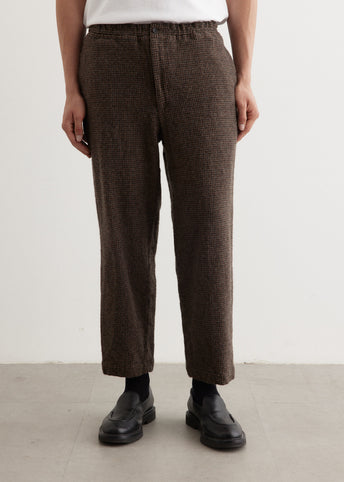Wool Check Elastic Waist Trouser