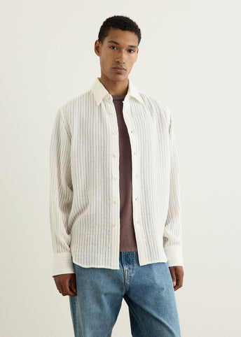 Sheer Stripe Linen Woven Shirt