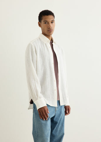 Sheer Stripe Linen Woven Shirt