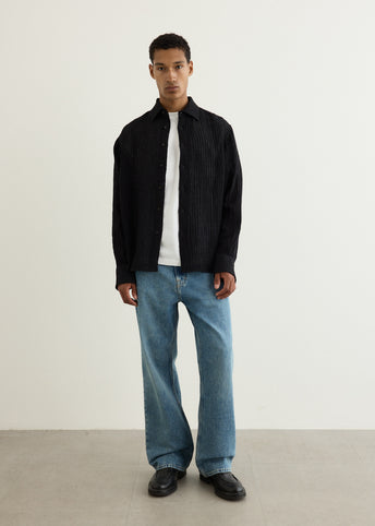 Sheer Stripe Linen Woven Shirt