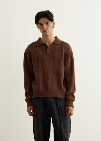 Window Long Sleeve Knitted Polo