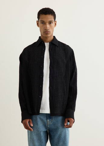 Sheer Stripe Linen Woven Shirt