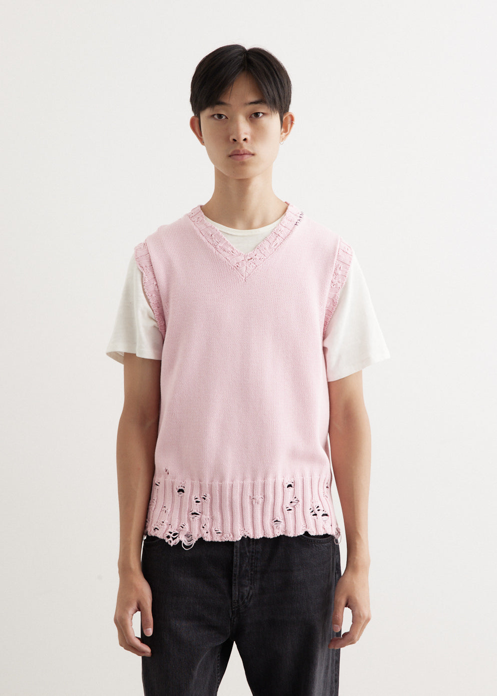 Destroyed Knit Vest