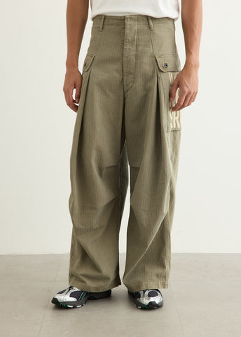 Herringbone JUMBO MONKEY Pants (FACTORY-REPAIR & Embroidery)