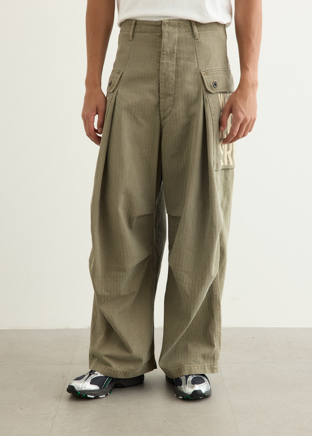 Herringbone JUMBO MONKEY Pants (FACTORY-REPAIR & Embroidery)