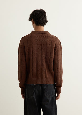 Window Long Sleeve Knitted Polo