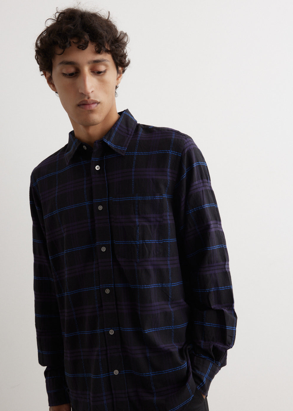 Algot Relaxed Textured Check Shirt