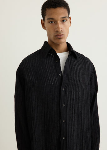 Sheer Stripe Linen Woven Shirt