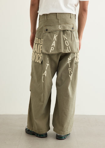 Herringbone JUMBO MONKEY Pants (FACTORY-REPAIR & Embroidery)