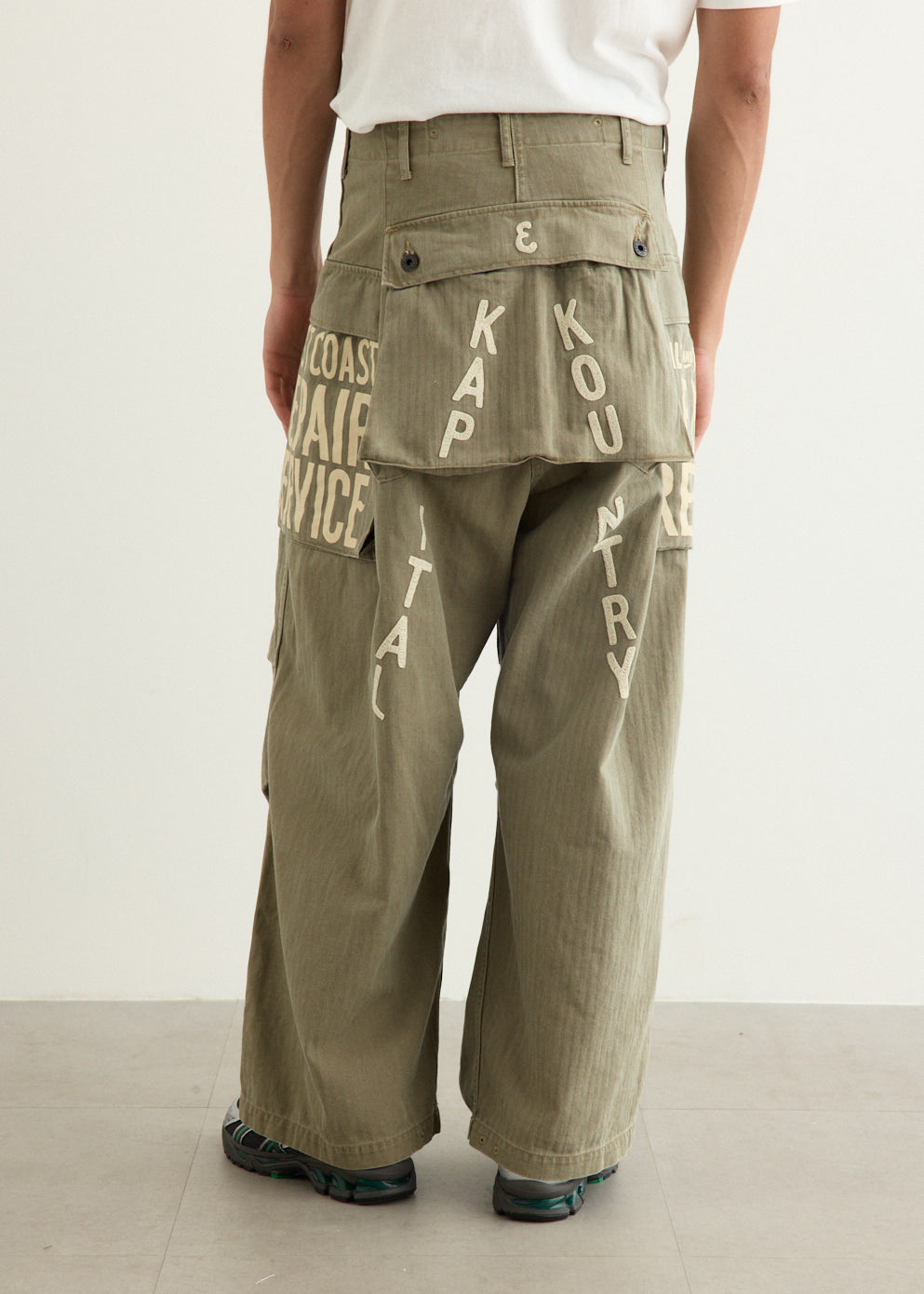 Herringbone JUMBO MONKEY Pants (FACTORY-REPAIR & Embroidery)