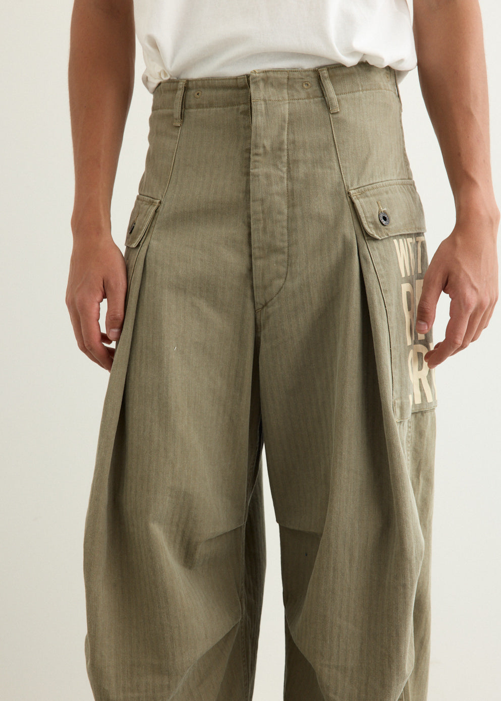 Herringbone JUMBO MONKEY Pants (FACTORY-REPAIR & Embroidery)