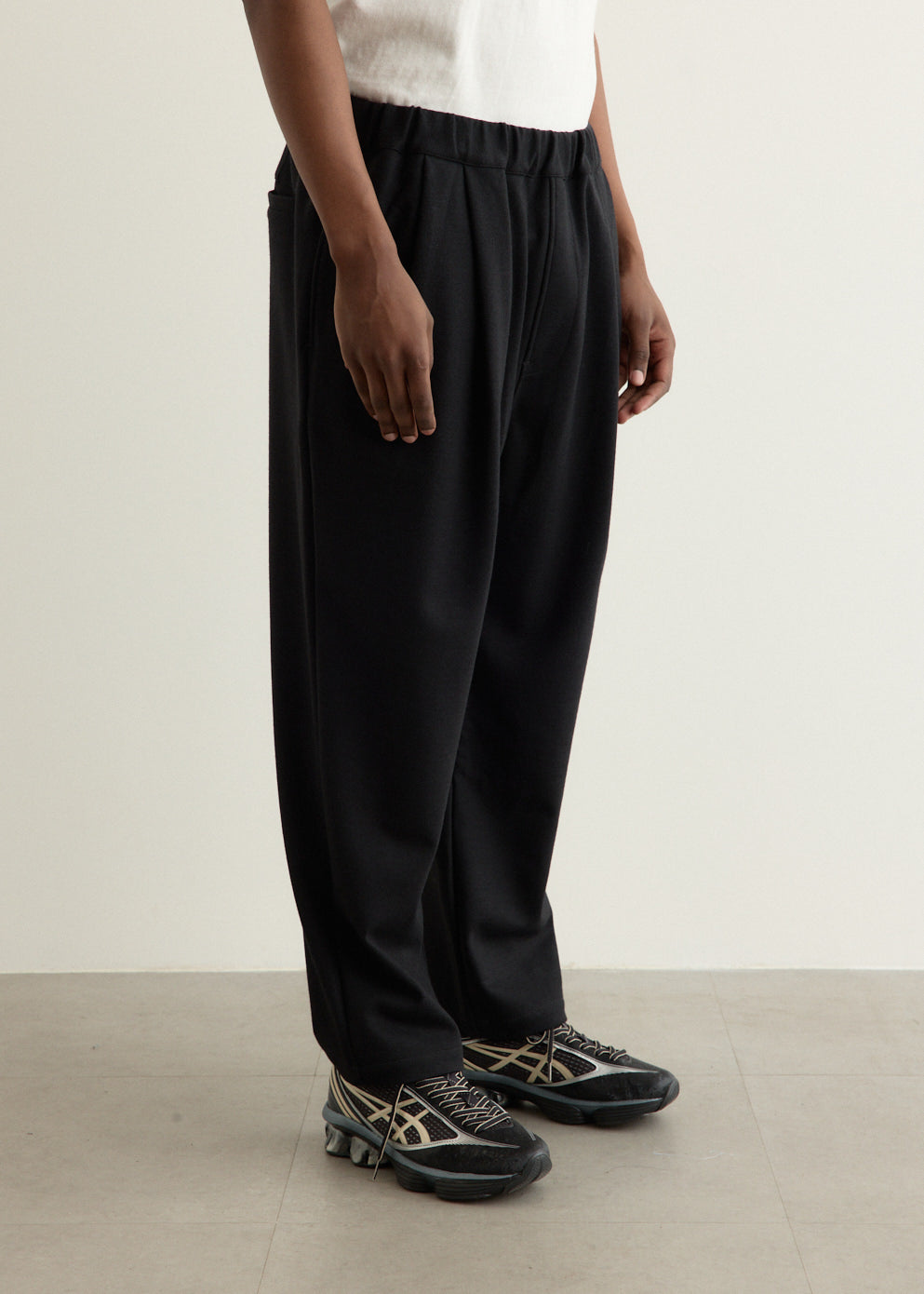 Wool Jersey Two Tuck Pants