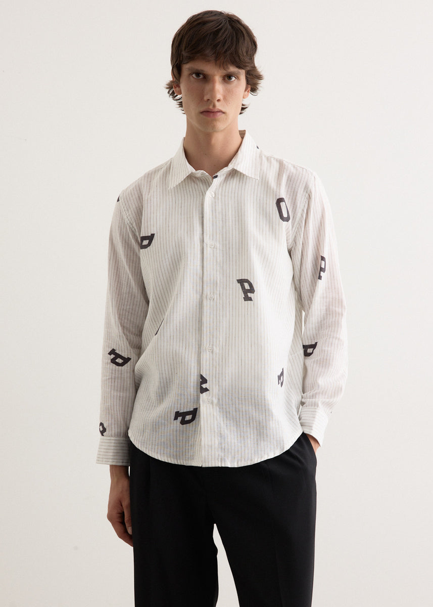 Letters Striped Pop Shirt