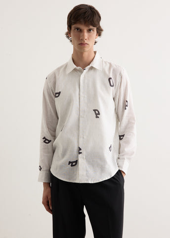 Letters Striped Pop Shirt