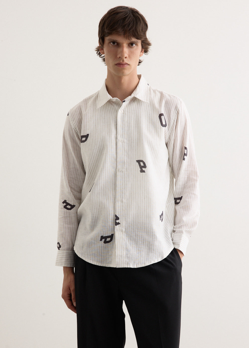 Letters Striped Pop Shirt