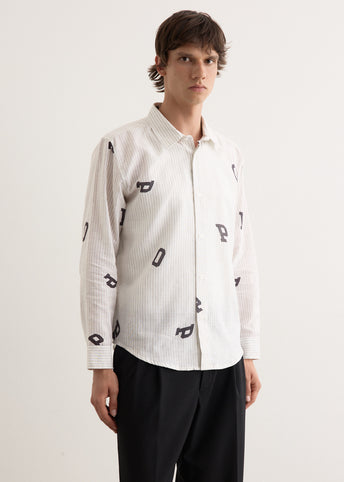 Letters Striped Pop Shirt