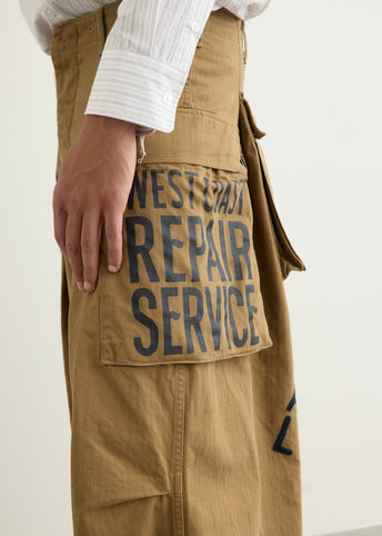 Herringbone JUMBO MONKEY Pnats (FACTORY-REPAIR & Embroidery)