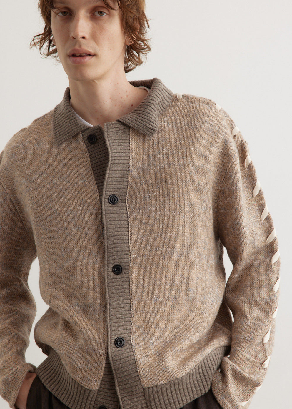 Unbleached Lace Up Cardigan Unbleached Lace Up Cardigan