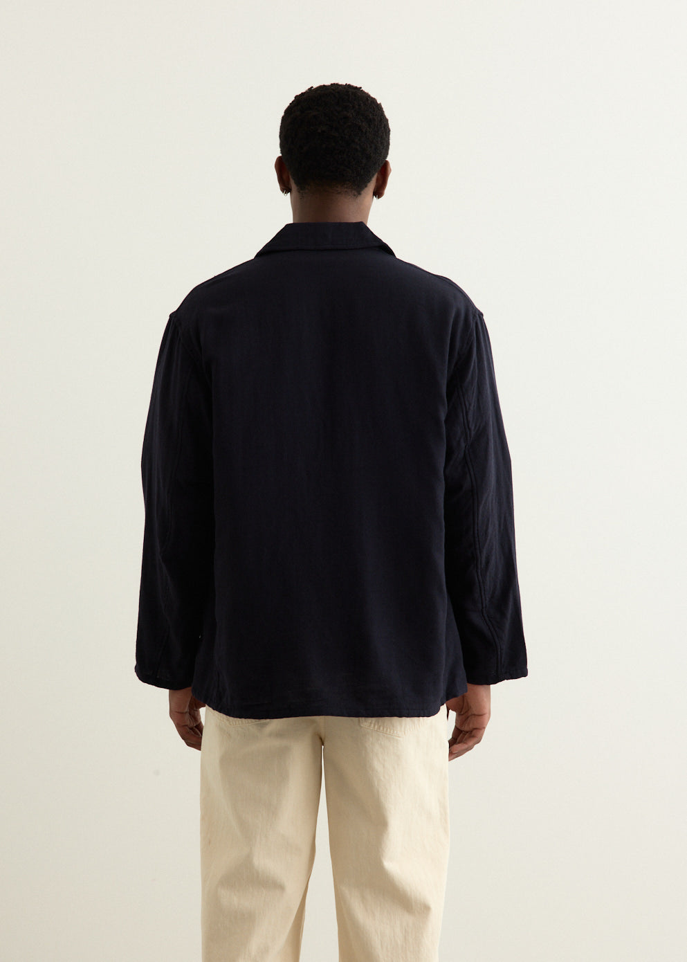 Gauze# WOOL LINEN CLASSICAL JACKET ブラック Zip Jacket Wool Gabardine in Black
