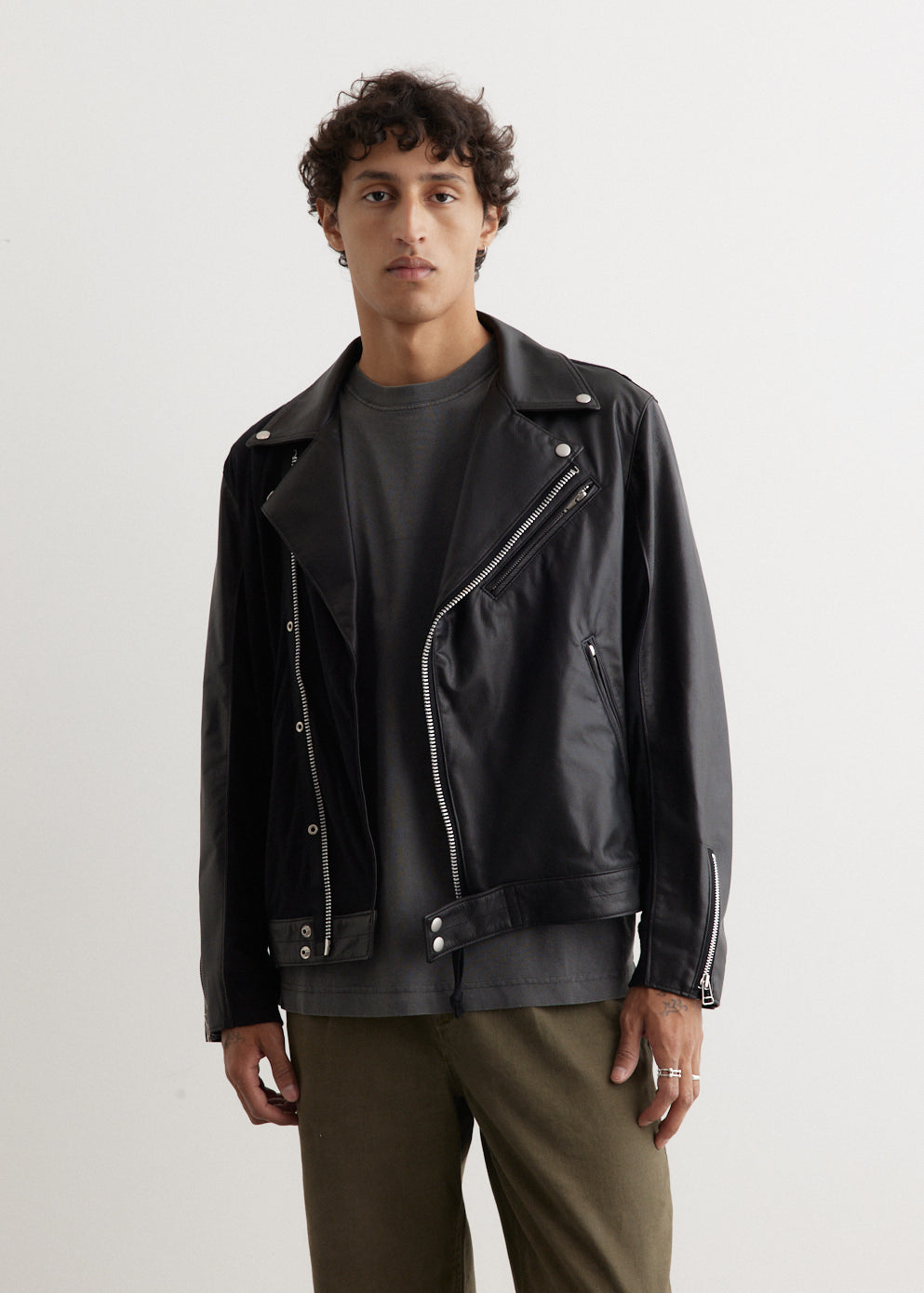 Undercover - Spliced Leather Rider - Jacket,Specials : American Fashion Style Bags On Sale Undercover - Spliced Leather Rider - Jacket,Specials : American Fashion Style Bags On Sale