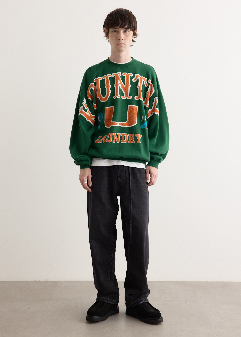 【KAPITAL】30/-SWT KNIT BIG SWT (BIG KOUNTRY) 'BLACK' Kapital Unisex 30/-SWT Knit Big Sweat Big Kountry, Black