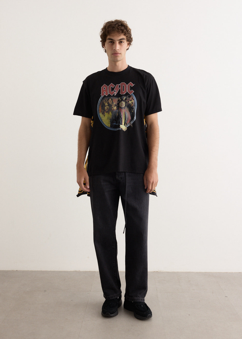 Junya Watanabe - Silk Scarf AC/DC T-Shirt - Tshirt print,Specials : American Fashion Style Bags On Sale Junya Watanabe - Silk Scarf AC/DC T-Shirt - Tshirt print,Specials : American Fashion Style Bags On Sale