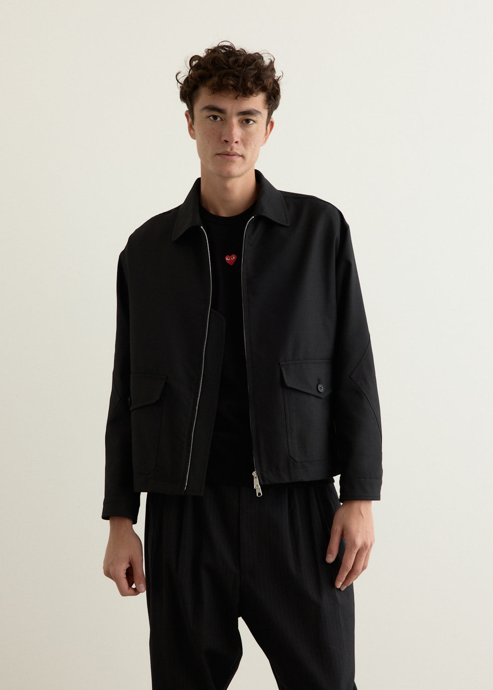 Polyester Serge Zip Jacket