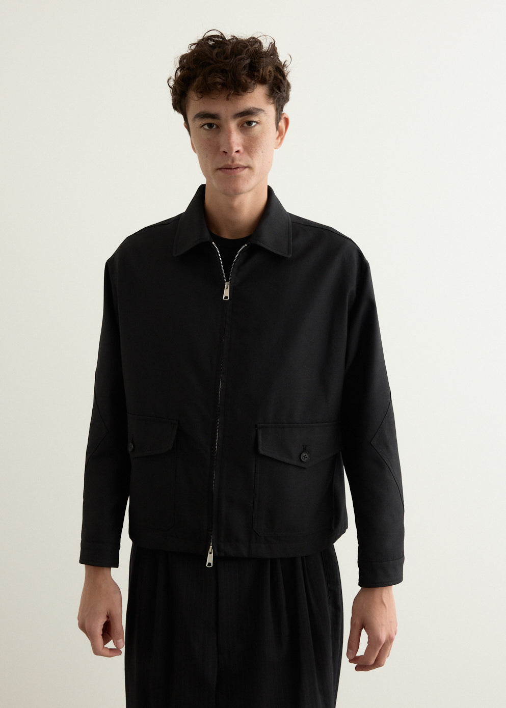 Polyester Serge Zip Jacket