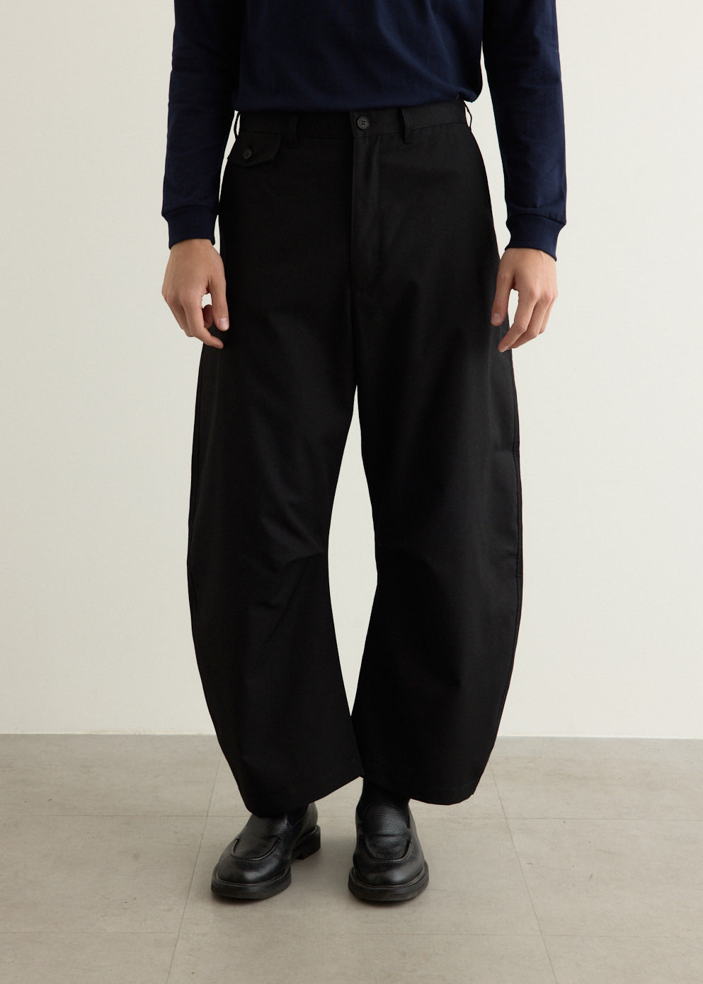 Wool Polyester Twill Wide Pants