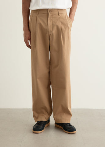 Benn Relaxed Twill Pleated Trousers
