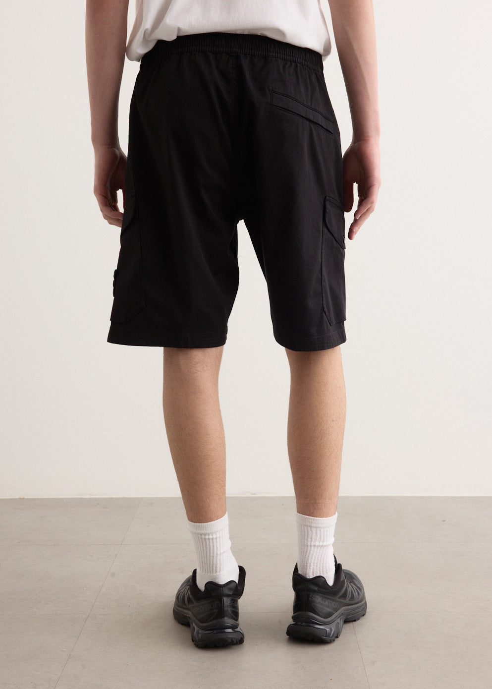 Organic Stretch Cotton Satin Cargo Shorts