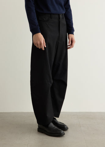 Wool Polyester Twill Wide Pants