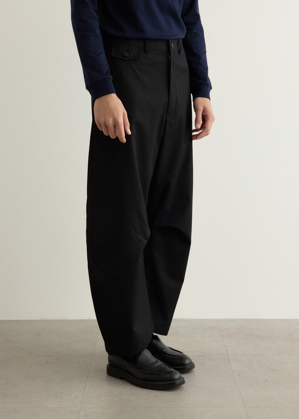 Wool Polyester Twill Wide Pants